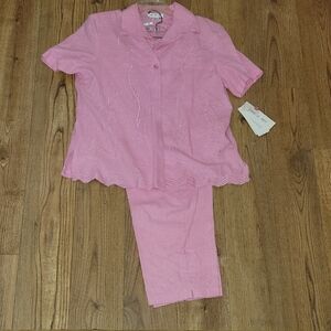 Pink Embroidered Women's Set